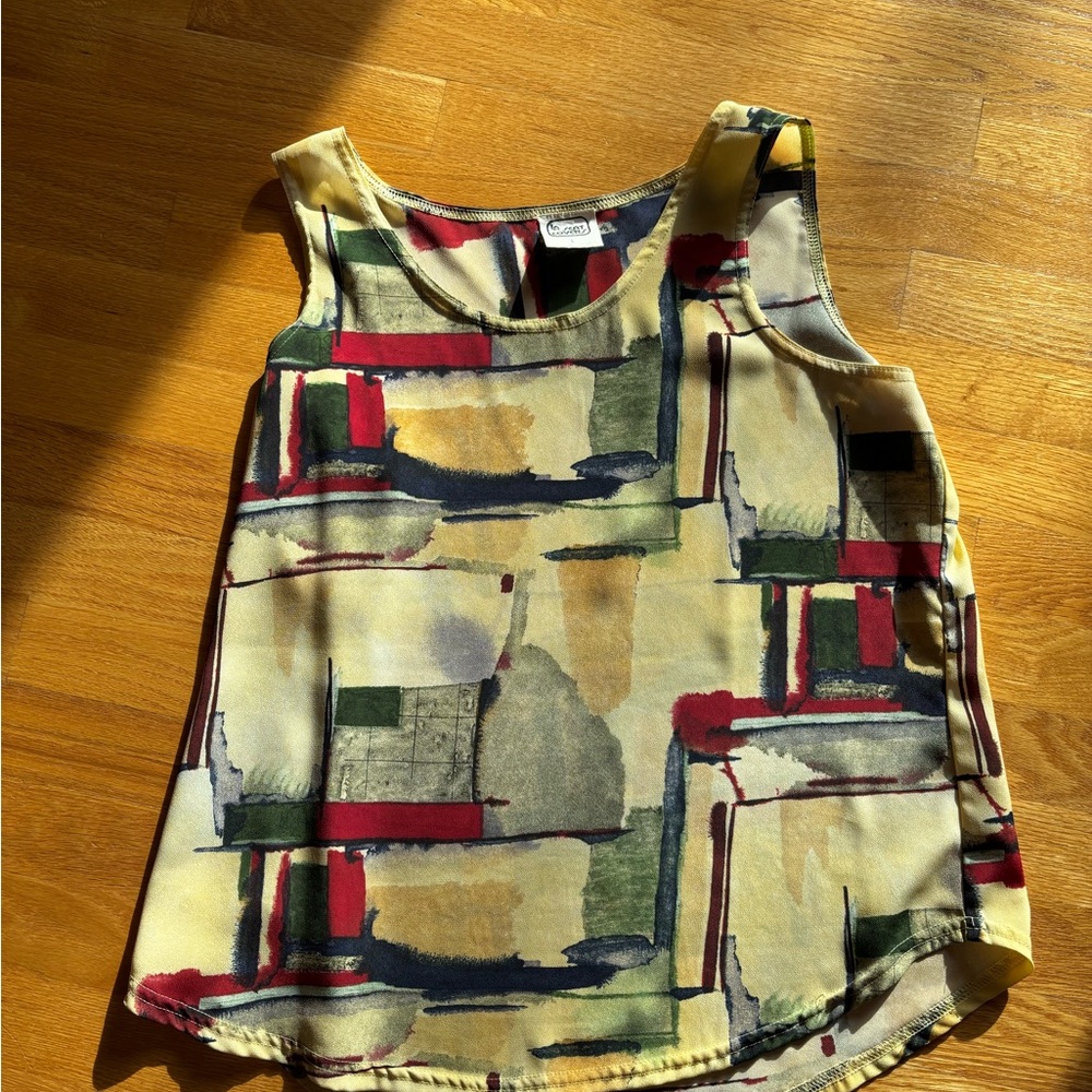 Spring or Summer top/skirt dress. Sleeveless Abstract Print Multi colour. - Picture 12 of 14